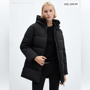 Mango - Hood Quilted Coat - Size M